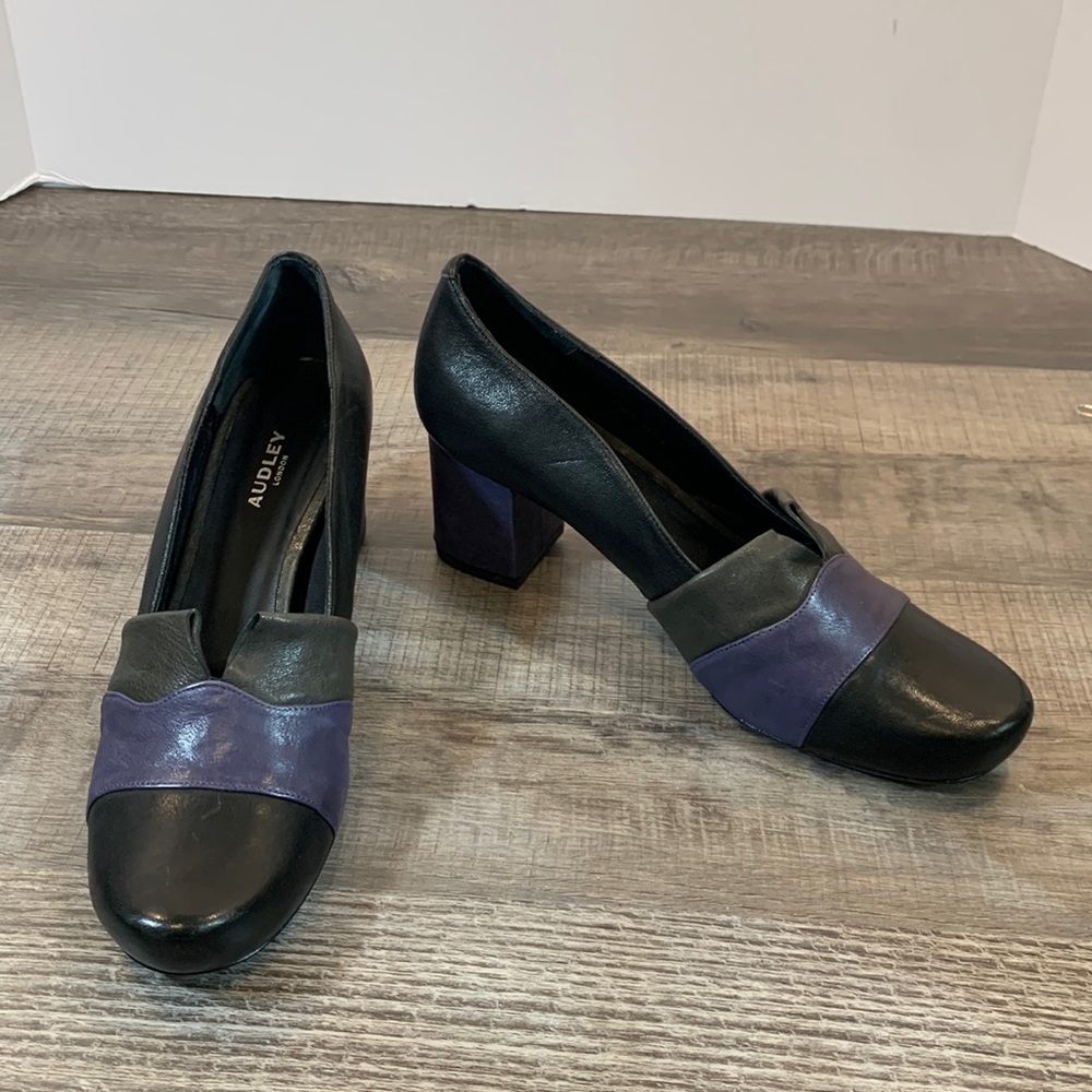 Audley London block heel leather shoes size 40